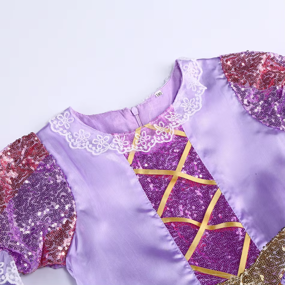 Robe raiponce Disney pour filles, déguisement emmêlé pour enfants, Costume de princesse de carnaval,