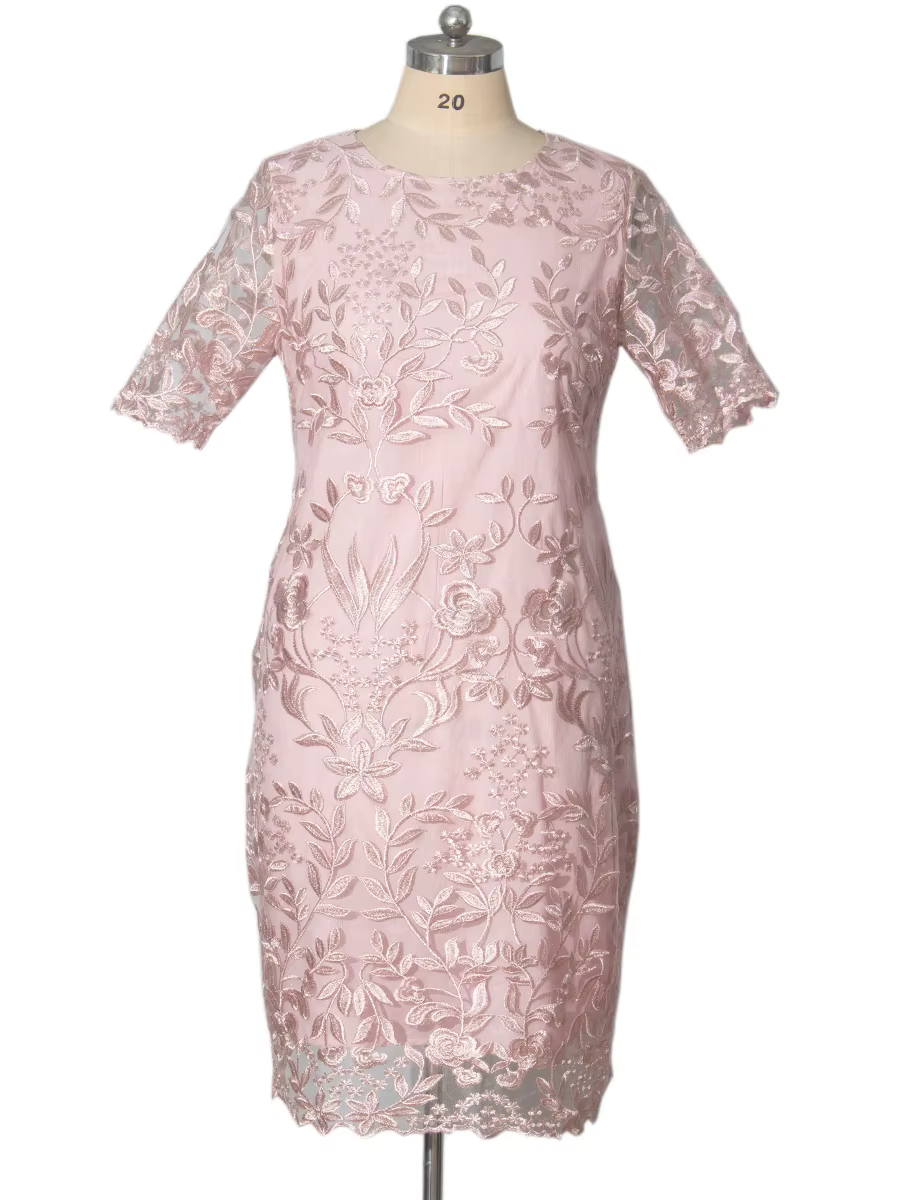 Robes d'été grande taille 4xl 5xl pour invités de mariage, manches courtes, dentelle florale, élégan