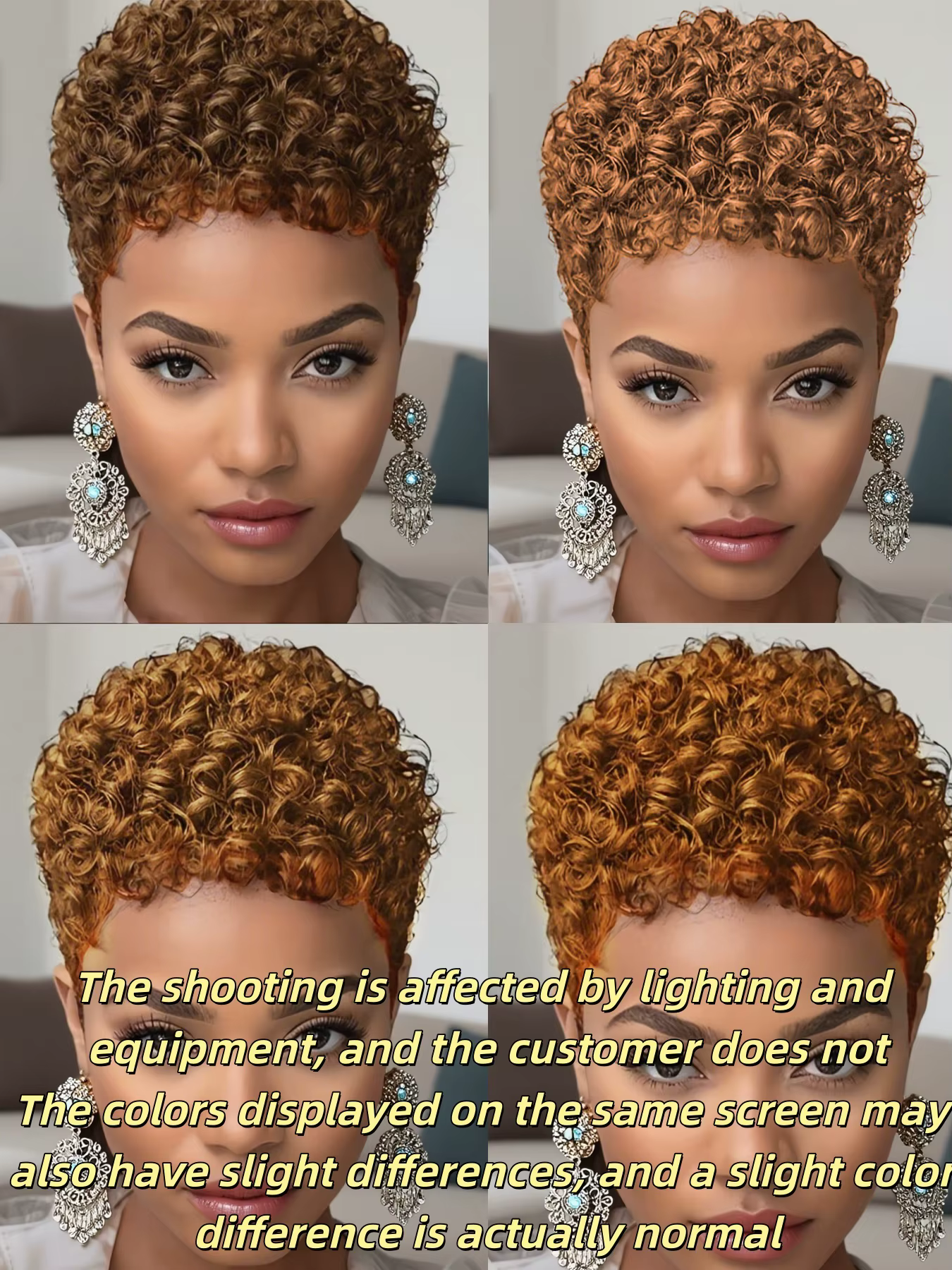 Perruques Afro courtes crépues bouclées perruque de cheveux humains coupe lutin Wi perruque courte p