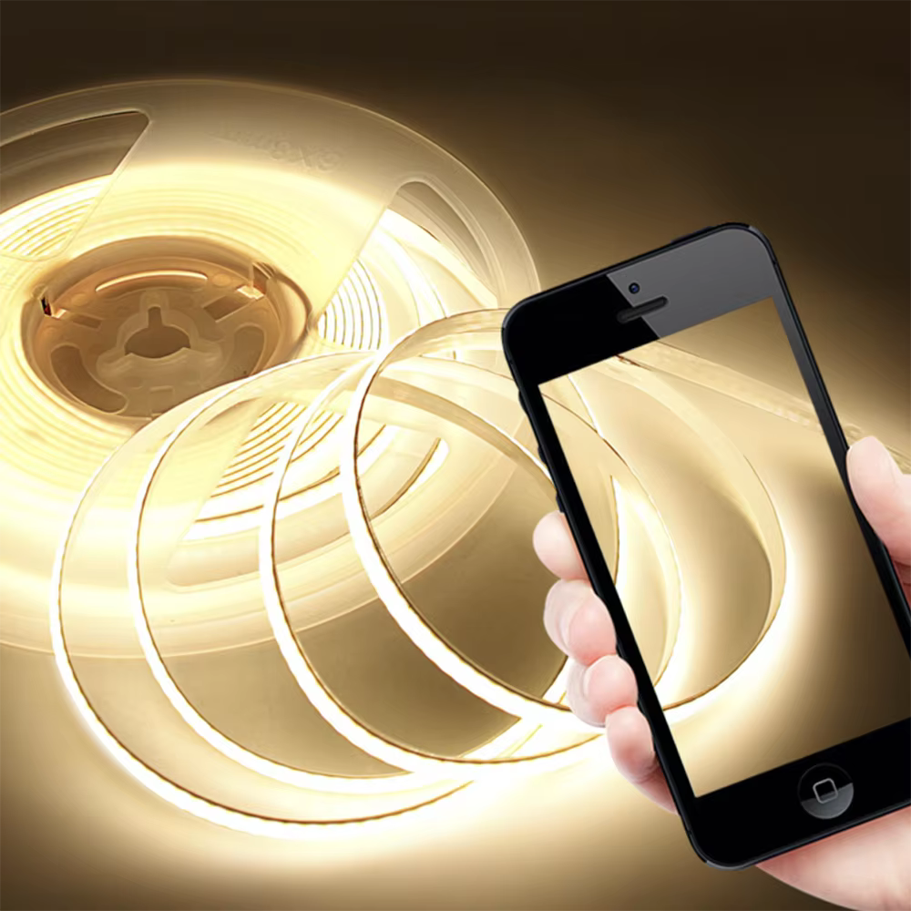 Bande lumineuse COB 5V 5mm, ruban à intensité variable, 320 led/m, barre lumineuse Flexible pour écl