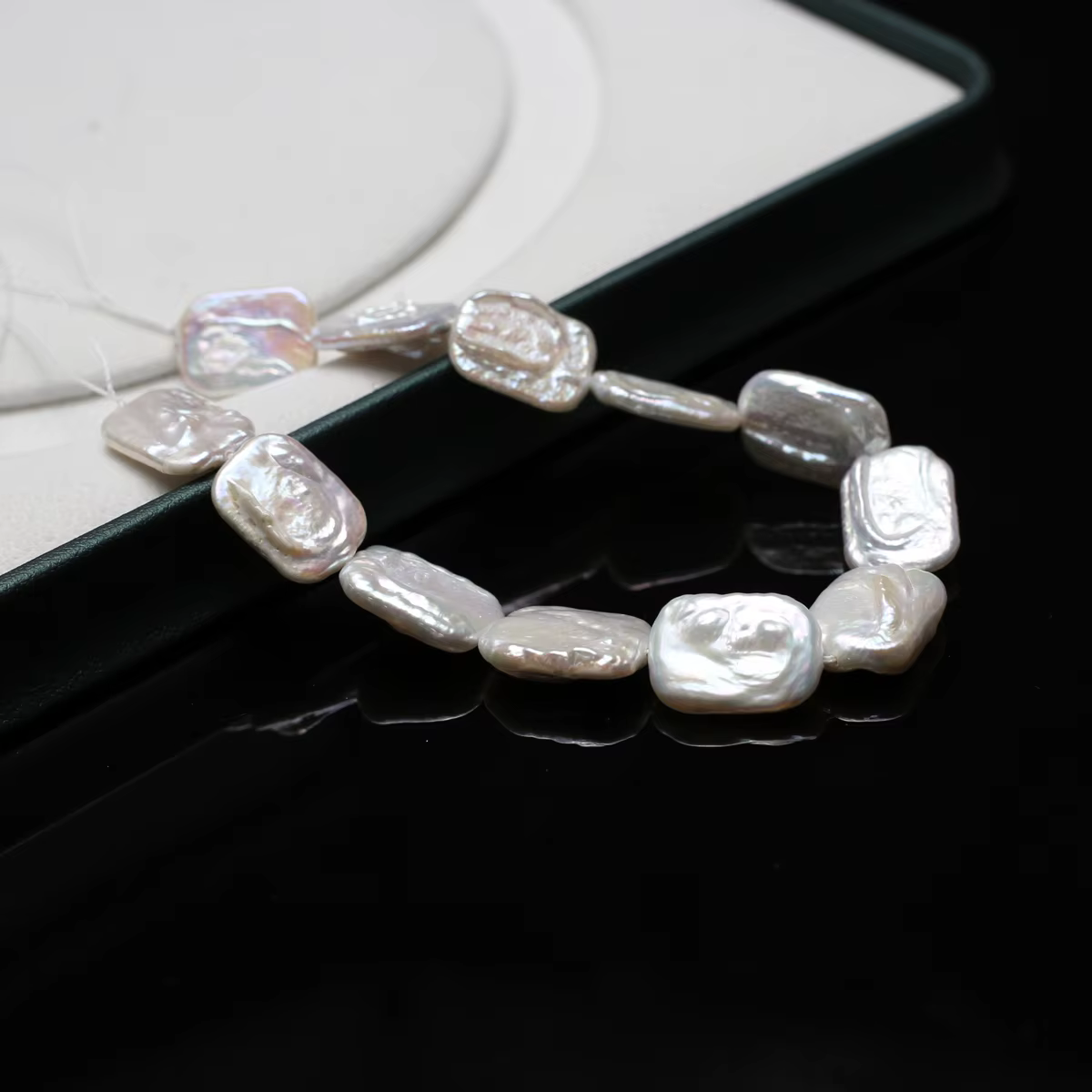 Perles rectangulaires 12x16mm, 18cm, fil de perles d'eau douce naturelles pour la fabrication de bij