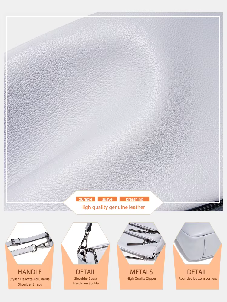 Zency – petit sac à main simple pour femmes, en cuir véritable, grande capacité, sac à bandoulière d