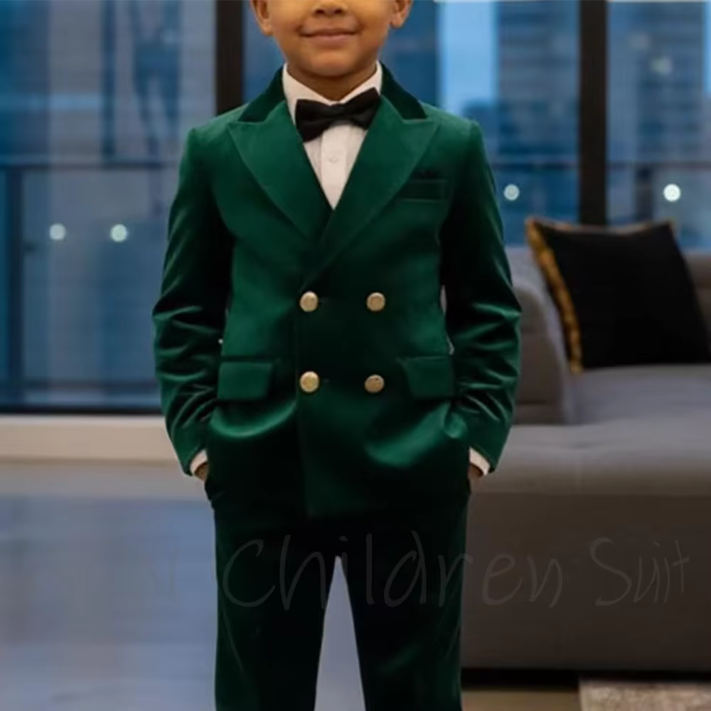 Vêtements pour enfants personnalisés de haute qualité Costume pour garçons en velours élégant Ensemb