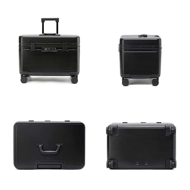Valise à cadre en alliage d'aluminium, valise à roulettes portable ABS à ouverture supérieure, roues