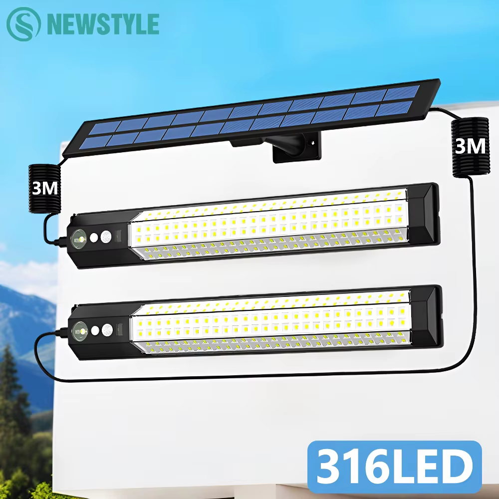 316/158 LED lampe solaire capteur de mouvement Camping en plein air applique murale étanche solaire 