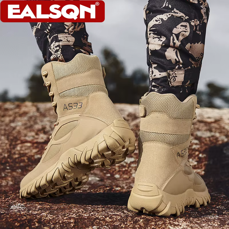 Bottes tactiques militaires pour hommes, chaussures de combat antidérapantes, résistantes à l'usure,