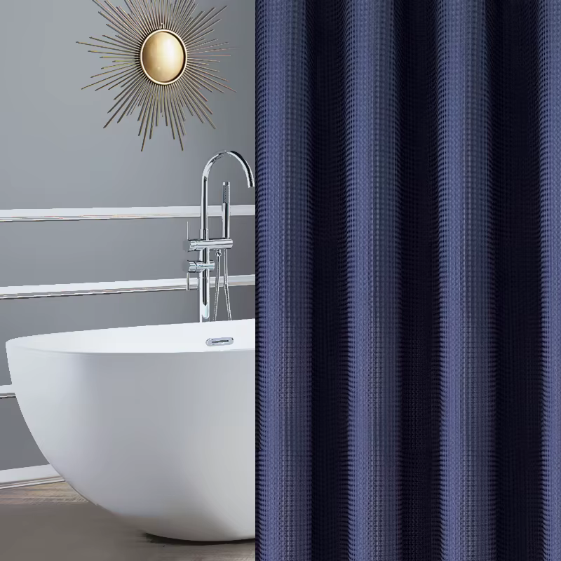 Rideau de douche épais en forme de gaufre, couleur unie, Non poreux, Double face, imperméable et omb