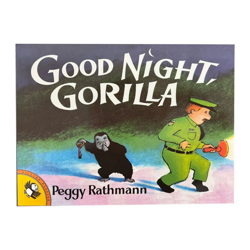 Bonne nuit, Gorille de Peggy Rathmann, livre d'images pour enfants, histoire d'endormissement en ang