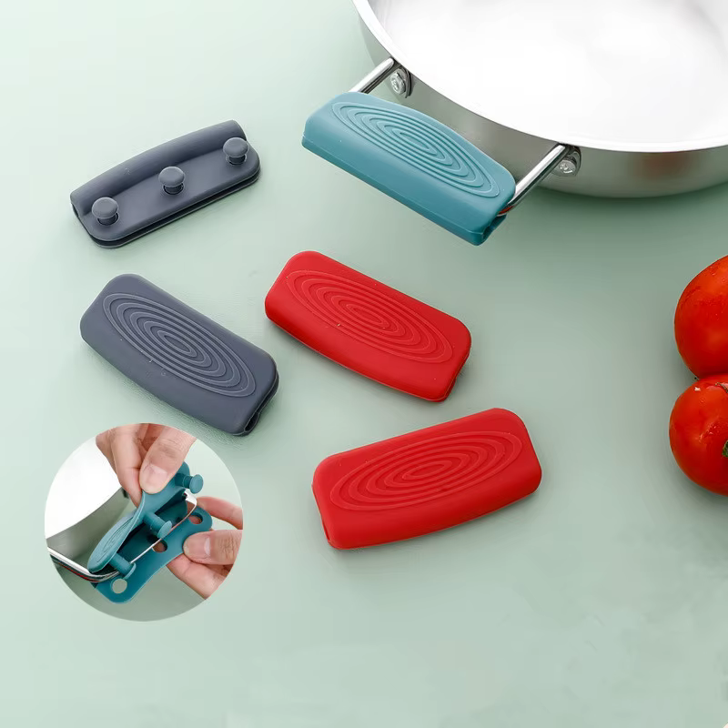 1 paire de poignées en Silicone, Anti-brûlure, antidérapant, couvercle de poignée de Pot en Silicone