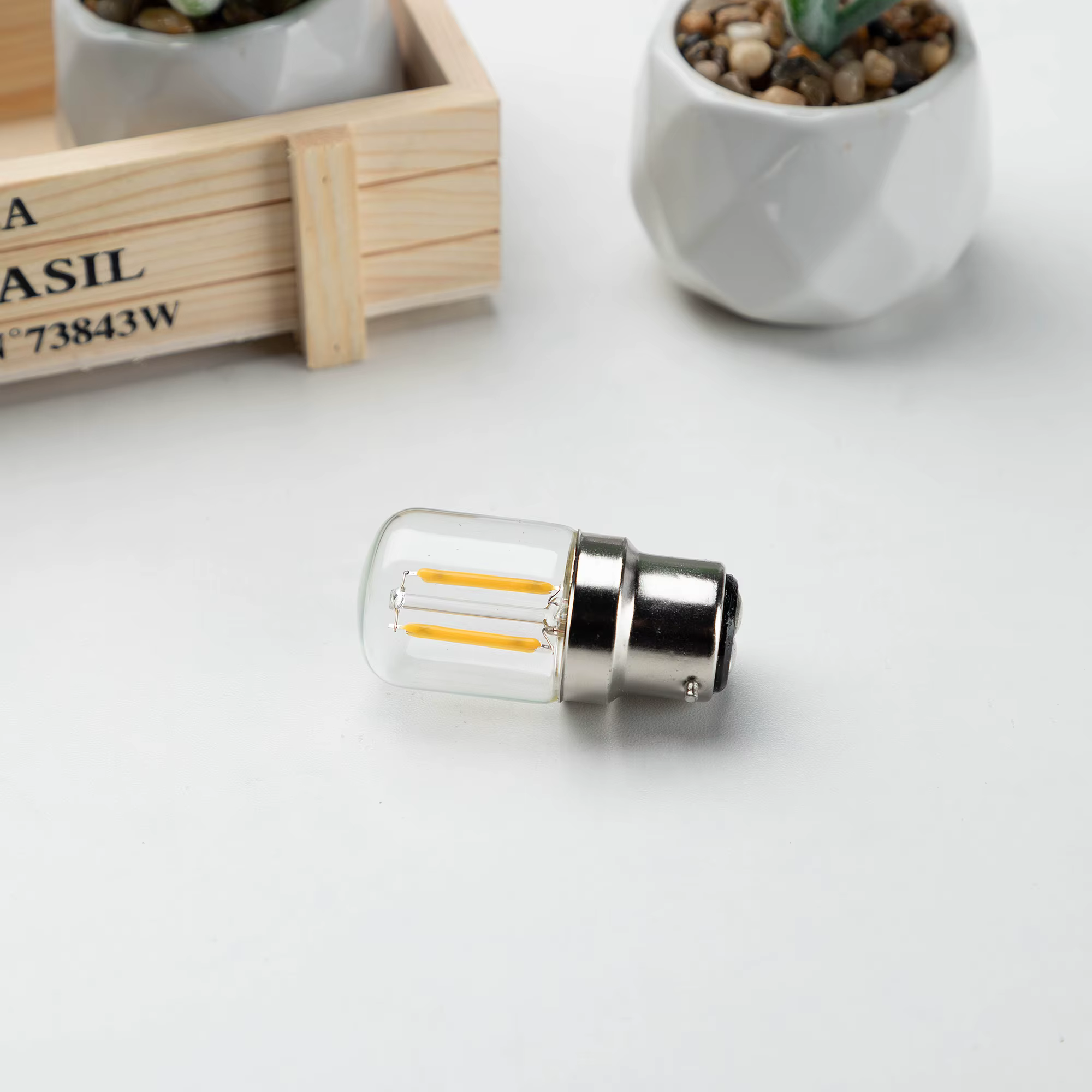 Mini ampoules LED tubulaires à base de baïonnette B22, ampoule décorative intérieure, verre transpar