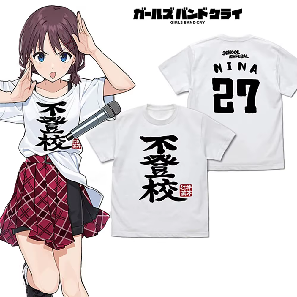T-shirt graphique Cruciseri pour filles, anime japonais, t-shirt Cry Band, coton décontracté, impres