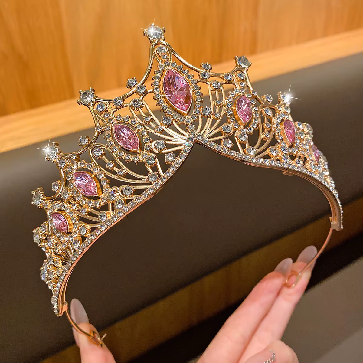 1 grande couronne, bandeau de tempérament à la mode, accessoire pour cheveux à vent doux, adapté aux