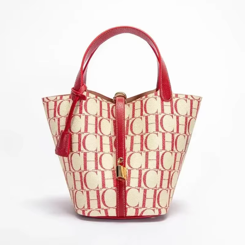 CH – sac à bandoulière de grande capacité pour femmes, marque de luxe, Texture Jacquard en PVC, four
