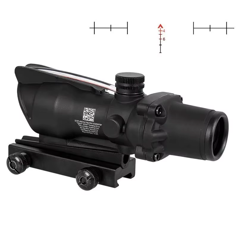 Lunette de chasse 4x32 avec fibres optiques réelles, point rouge vert, réticule gravé éclairé, viseu