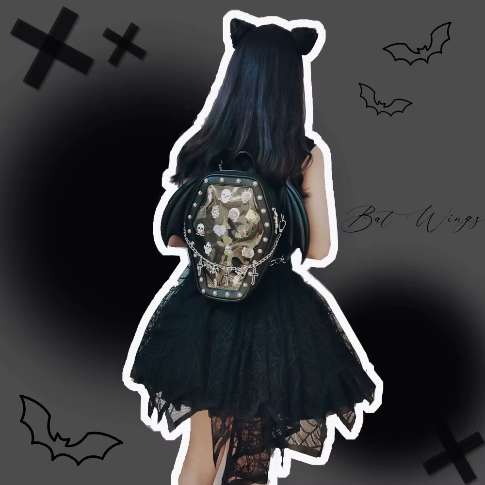 Ailes de chauve-souris Ita sac à dos émail broche affichage sac à bandoulière Goth broche collecteur