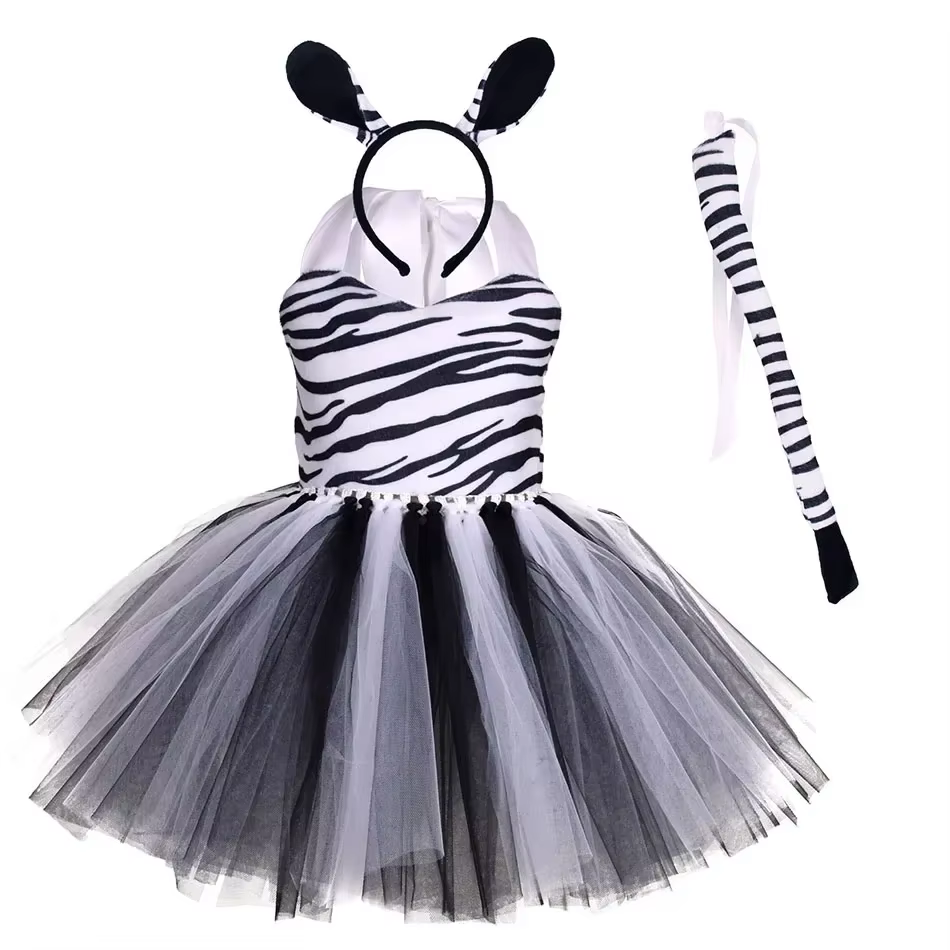 Costume de Cosplay d'Animaux d'Halloween pour Enfants, Thème de la Forêt, Vaches, Tigre, Girafe, Léo
