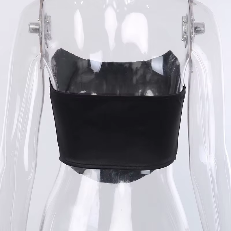 Corset Sexy en velours sans manches, épaules dénudées, mode, haut court, gilet, sous-vêtements fémin