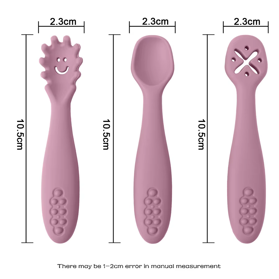 Cuillère fourchette en Silicone pour bébé, ensemble d'ustensiles d'alimentation, nourriture pour tou