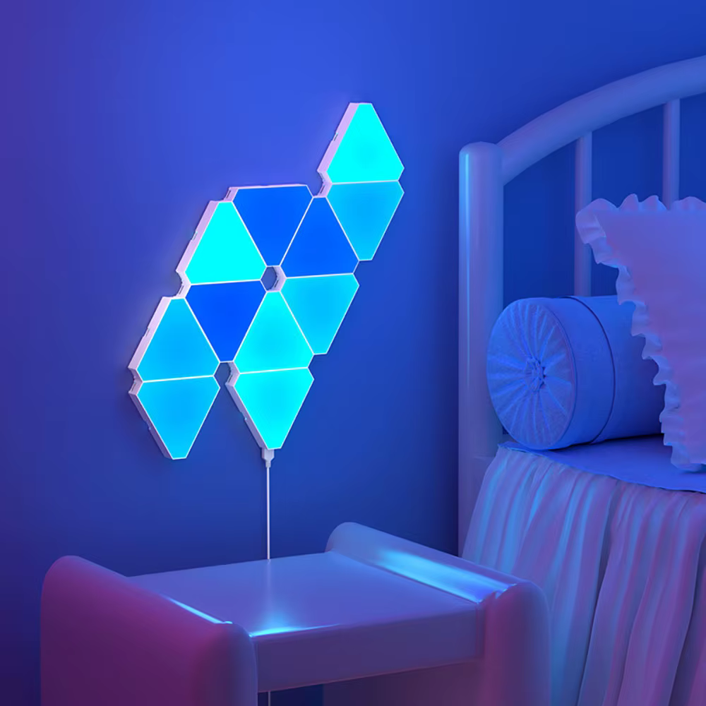 LED triangulaire quantique lampe RGB applique intelligente pick-up rythme lumière de fond pour chamb