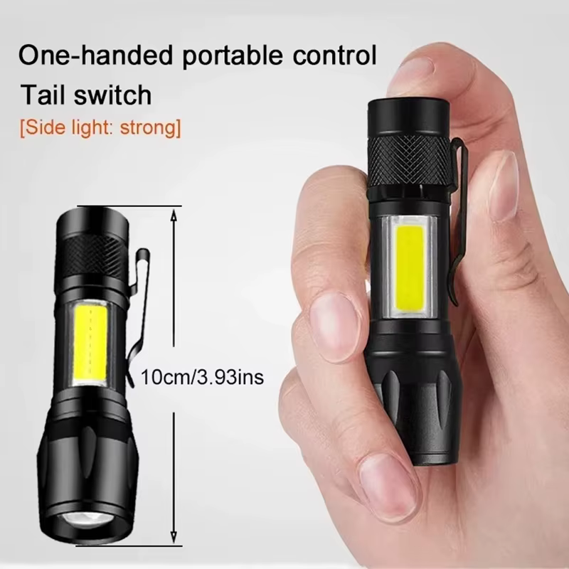 Mini lampe de poche LED Rechargeable COB + XPE, torche Portable, lanterne de Camping, lumière de mis