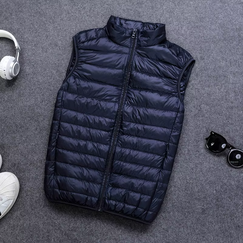 Automne et hiver hommes 90% duvet de canard blanc gilet décontracté léger vers le bas chaud solide s