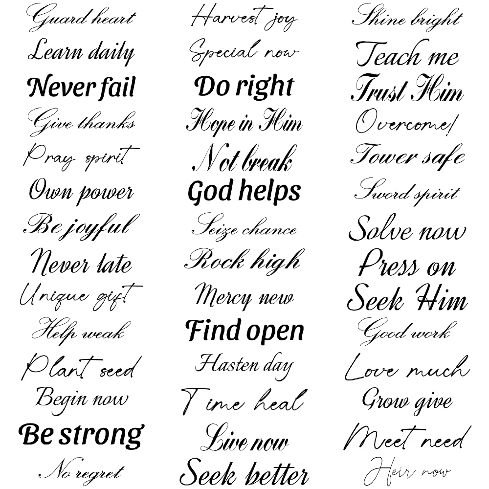 Tatouage temporaire avec citations positives, autocollants imperméables et durables pour le corps, P