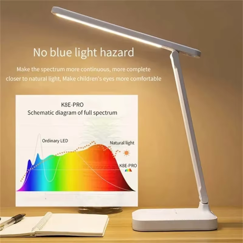 Protection des yeux tactile USB Charge 3 couleurs réglable tactile pliable lampe de bureau veilleuse