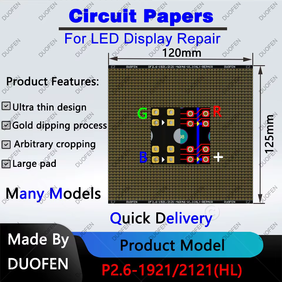 Papier de circuit série P2.6, tampons à souder double face, entièrement coupés avec de grands trous,