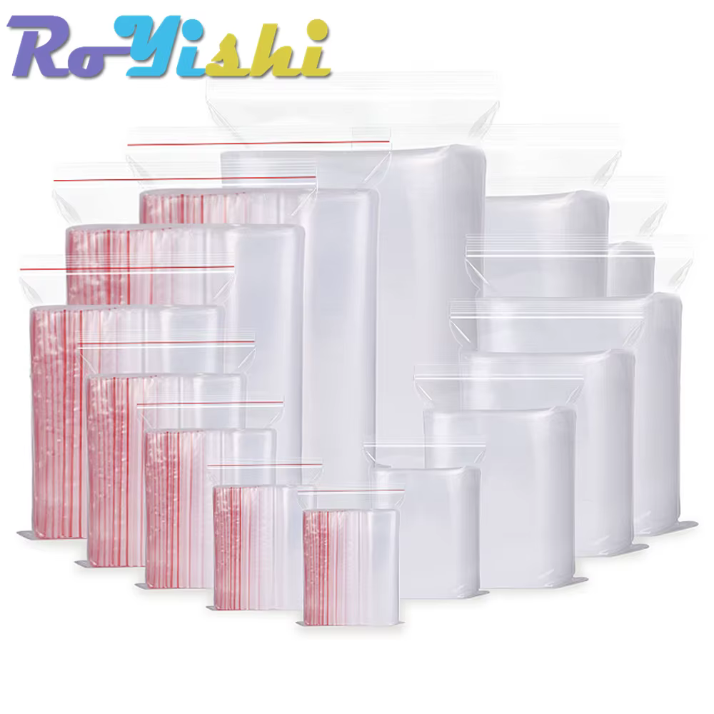 Sacs en plastique transparent refermables à fermeture éclair XR, stockage des aliments frais GT, mul