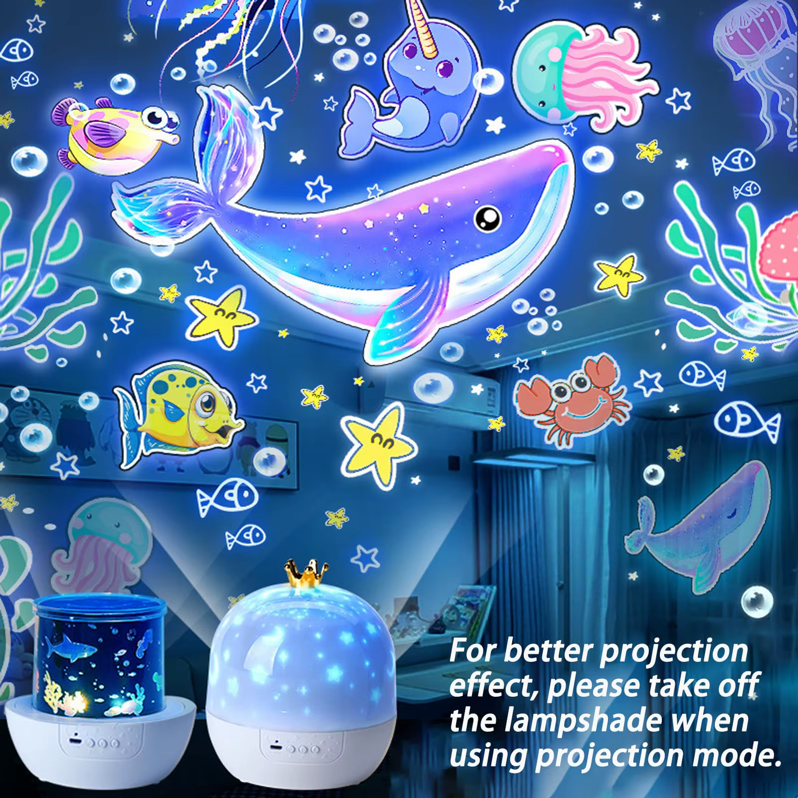 Projecteur Créatif Fantaisie 360 ° Rotatif 15 types de projecteur diapositives galaxie étoilée proje