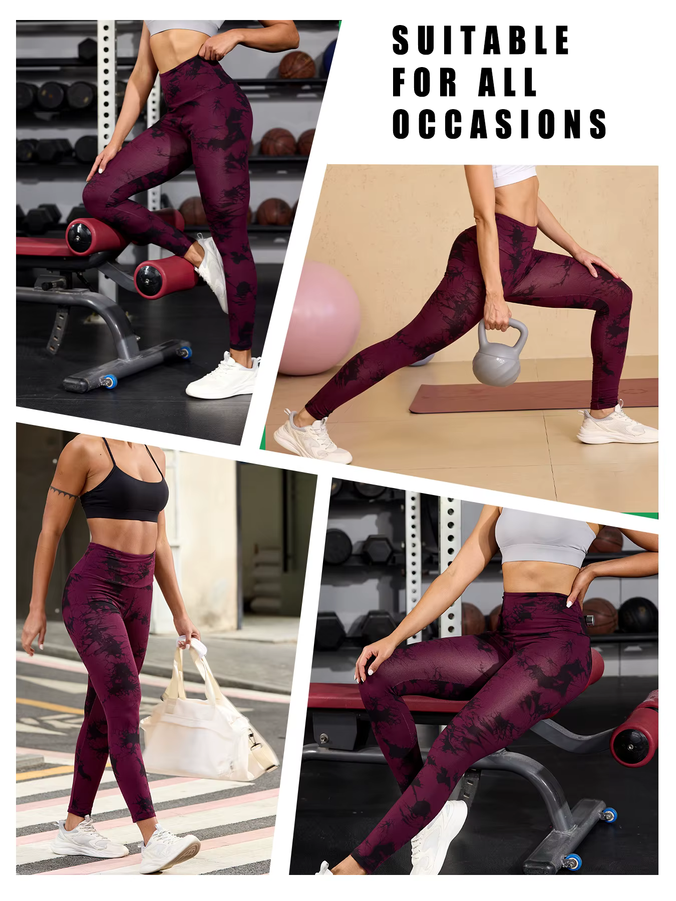 Leggings de sport tie-dye taille haute super doux pour femmes, non transparents, pour l'entraînement