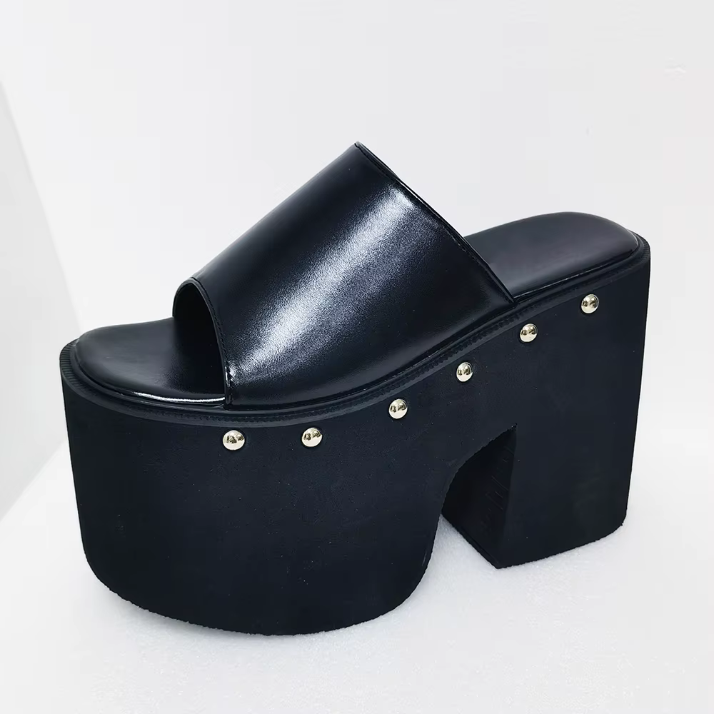 Gdgydh-Sandales à talons compensés pour femmes, style européen et américain, semelle optique, pantou