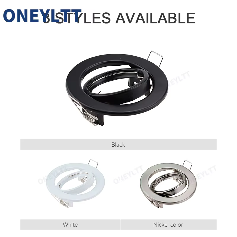 Blanc/noir LED projecteurs cadre réglable Downlight LED supports découpe 70mm pour MR16 GU10 porte-a