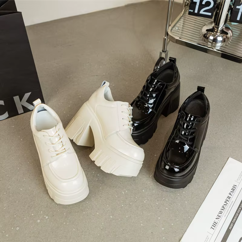 DIMANYU Chaussures à talons hauts pour femmes, plateforme, nouvelle collection 2026, à lacets, print