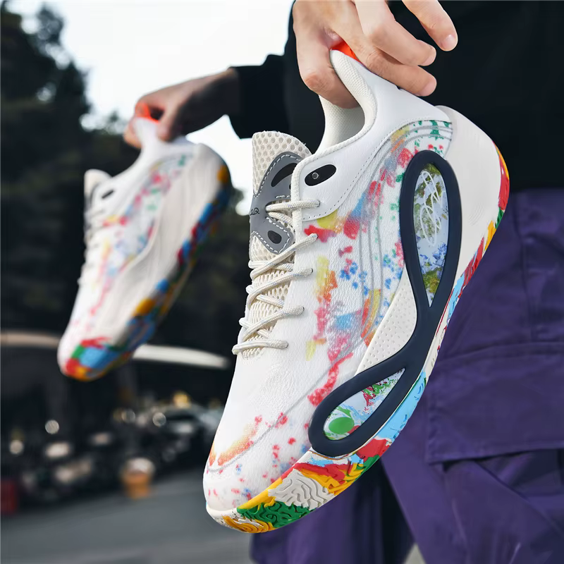 Chaussures de basket-ball pour hommes, respirantes, antidérapantes, portables, pour course à pied, e