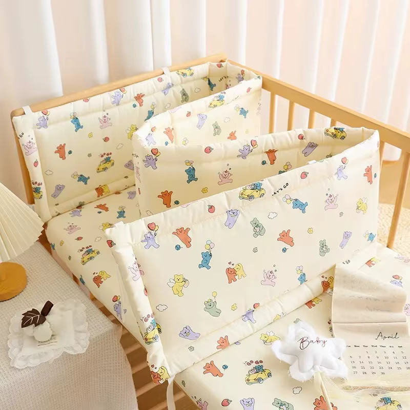 Clôture de berceau pour bébé, sac en coton doux, bande Anti-collision, clôture de lit une pièce pour