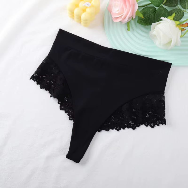 Culotte taille haute pour femmes, sous-vêtement Sexy en dentelle épissée, Lingerie avec nœud papillo