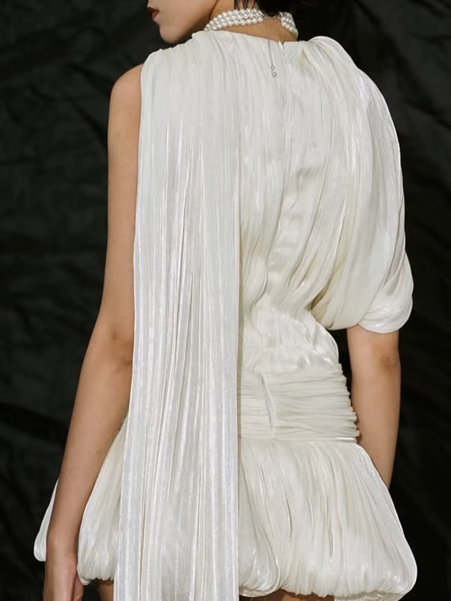 TWOTWINSTYLE – Mini robe en maille épissée pour femmes, col rond, sans manches, taille haute, tempér