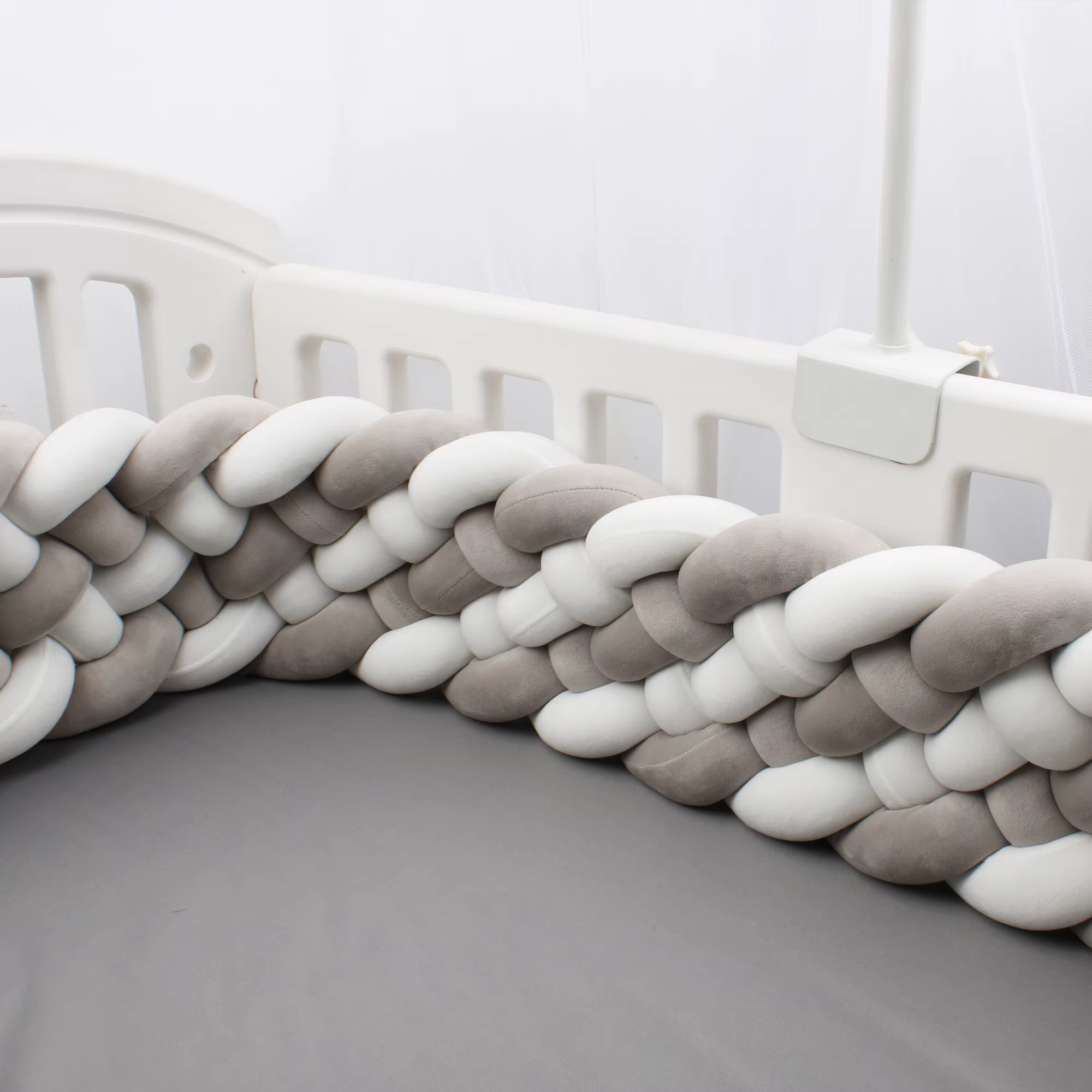 Pare-chocs de lit de bébé de 200cm, oreiller de noeud de tresse, coussin pour la protection de Cpull