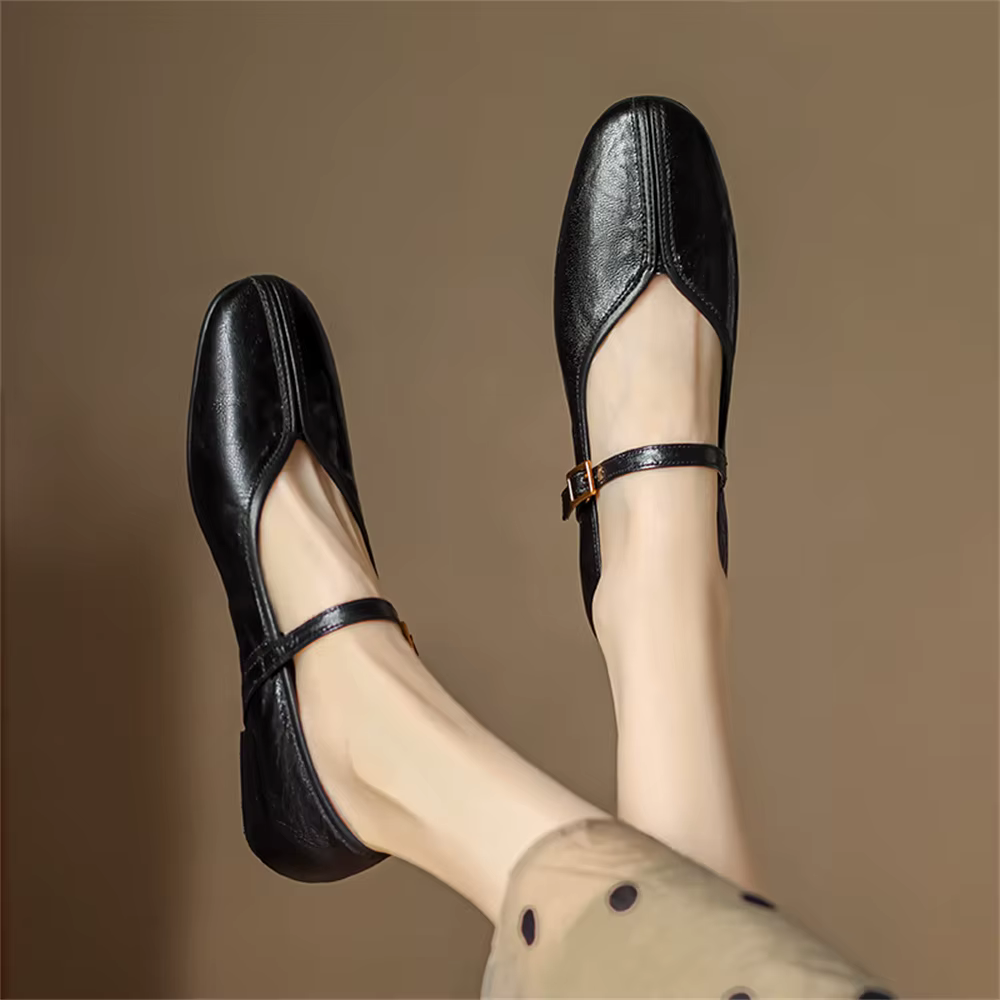 FEDONAS-Escarpins en cuir véritable pour femmes, chaussures à talons bas, confortables et décontract