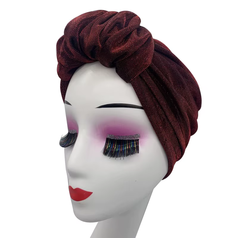 Bonnet turban français à volants pour femme, boucle frontale, bonnet enveloppant de sauna rétro, bon