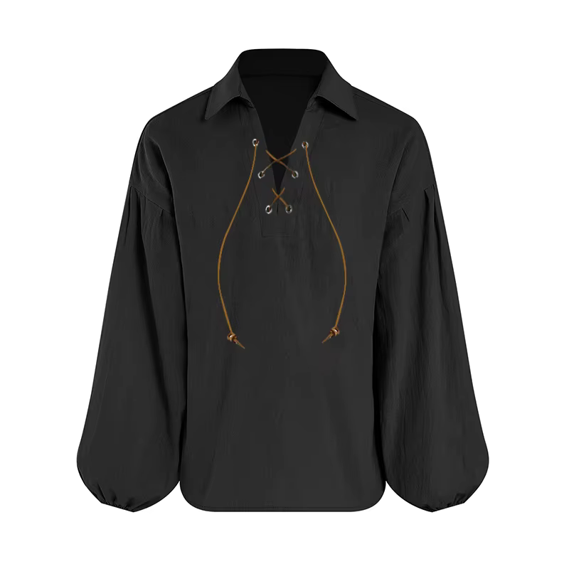 Chemise de pirate médiévale pour garçons Bbalizko, hauts écossais Jacobite Renaissance à lacets pour