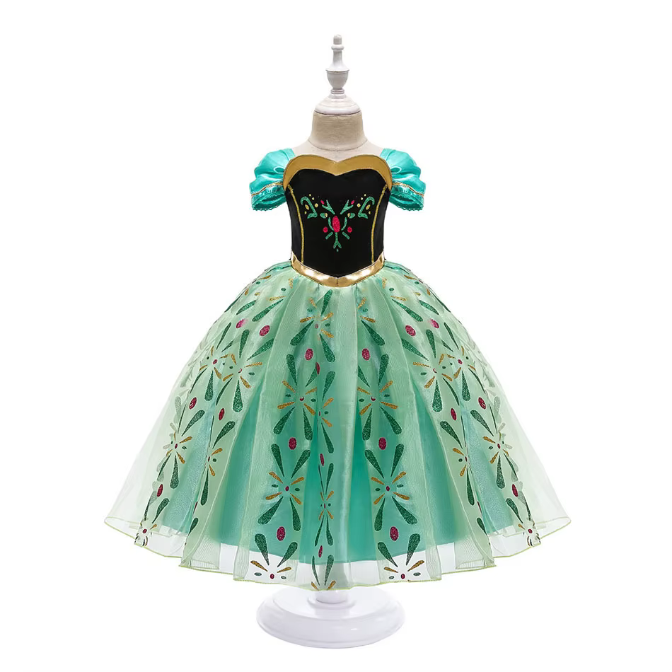 Robe Prinçesse Fille Anna Pour Enfants, Costume de Cosplay Pour Filles, Vêtements D'été Pour Hallowe