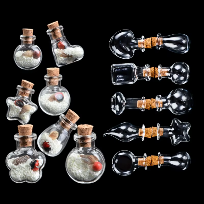 5 pièces-10 pièces petit mignon Mini bouchon en liège bouteilles en verre flacons pots conteneurs pe