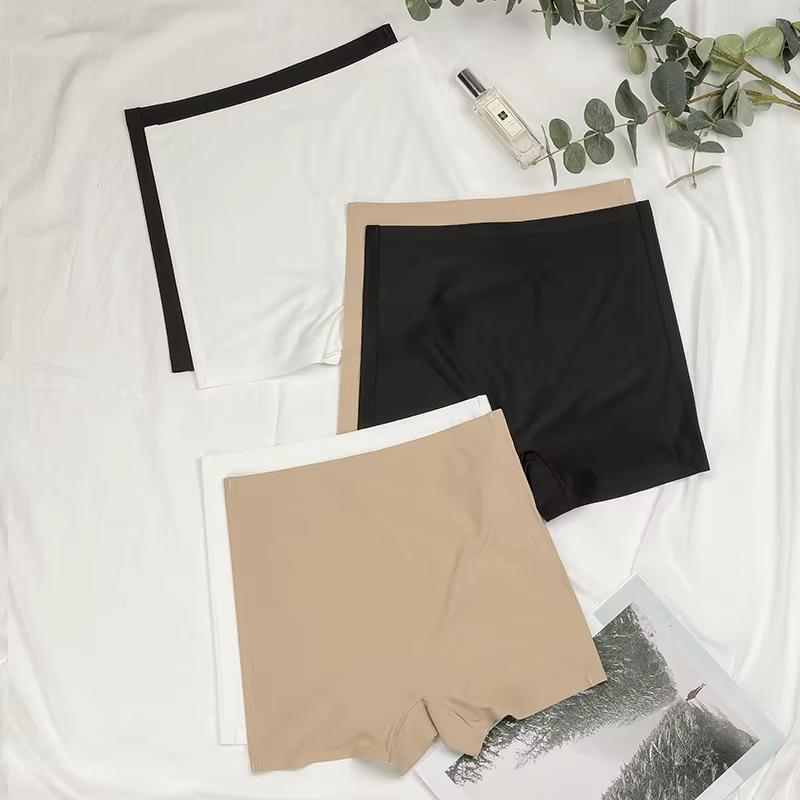 Offre spéciale dames entraînement sans couture glace soie solide Biker Shorts Boxer court Leggings s