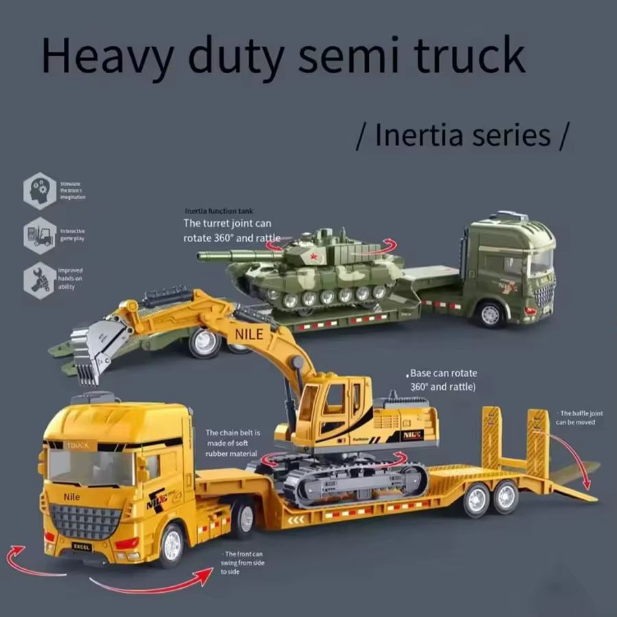 Ensemble d'ingénierie de conteneurs porte-échelle, 1 pièce, véhicule, pelle, camion de transport, mo