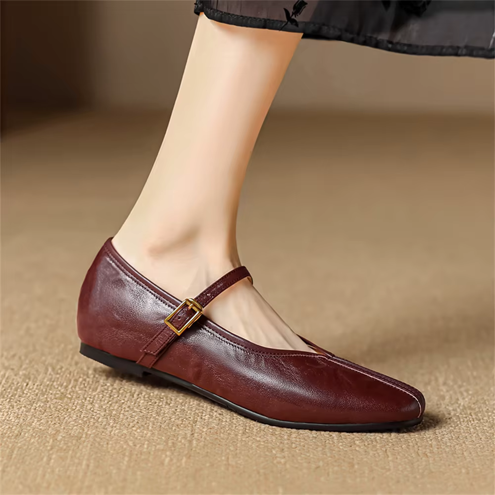 FEDONAS-Escarpins en cuir véritable pour femmes, chaussures à talons bas, confortables et décontract