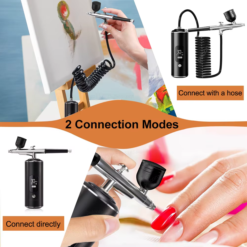Aérographe avec compresseur Portable aérographe peinture Mini pistolet de pulvérisation pour peintur