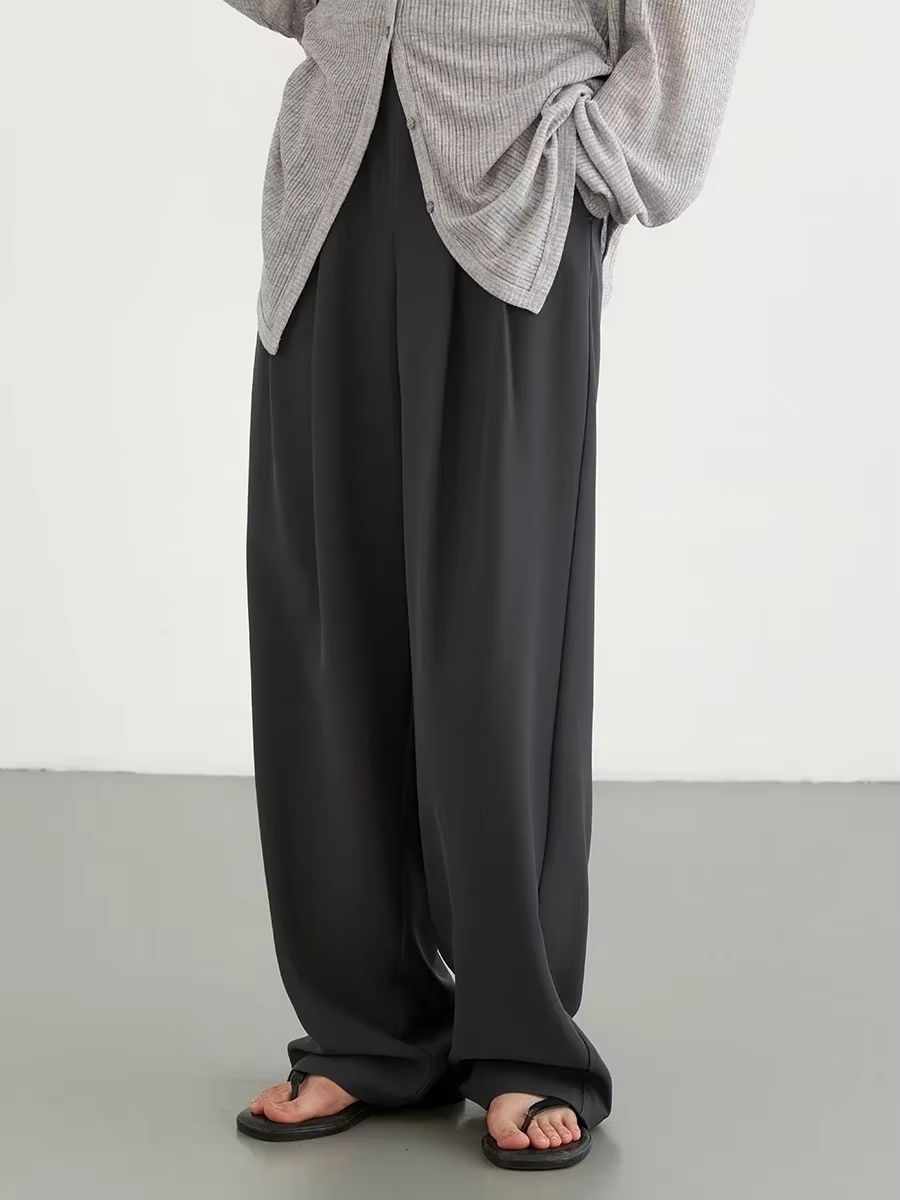 CHIC VEN femmes pantalons nouveau décontracté taille haute femme pantalon plissé tombant jambe large