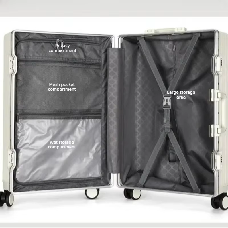Valise cabine 20 pouces expédiée depuis l'UE, cadre en alliage d'aluminium à ouverture frontale, val